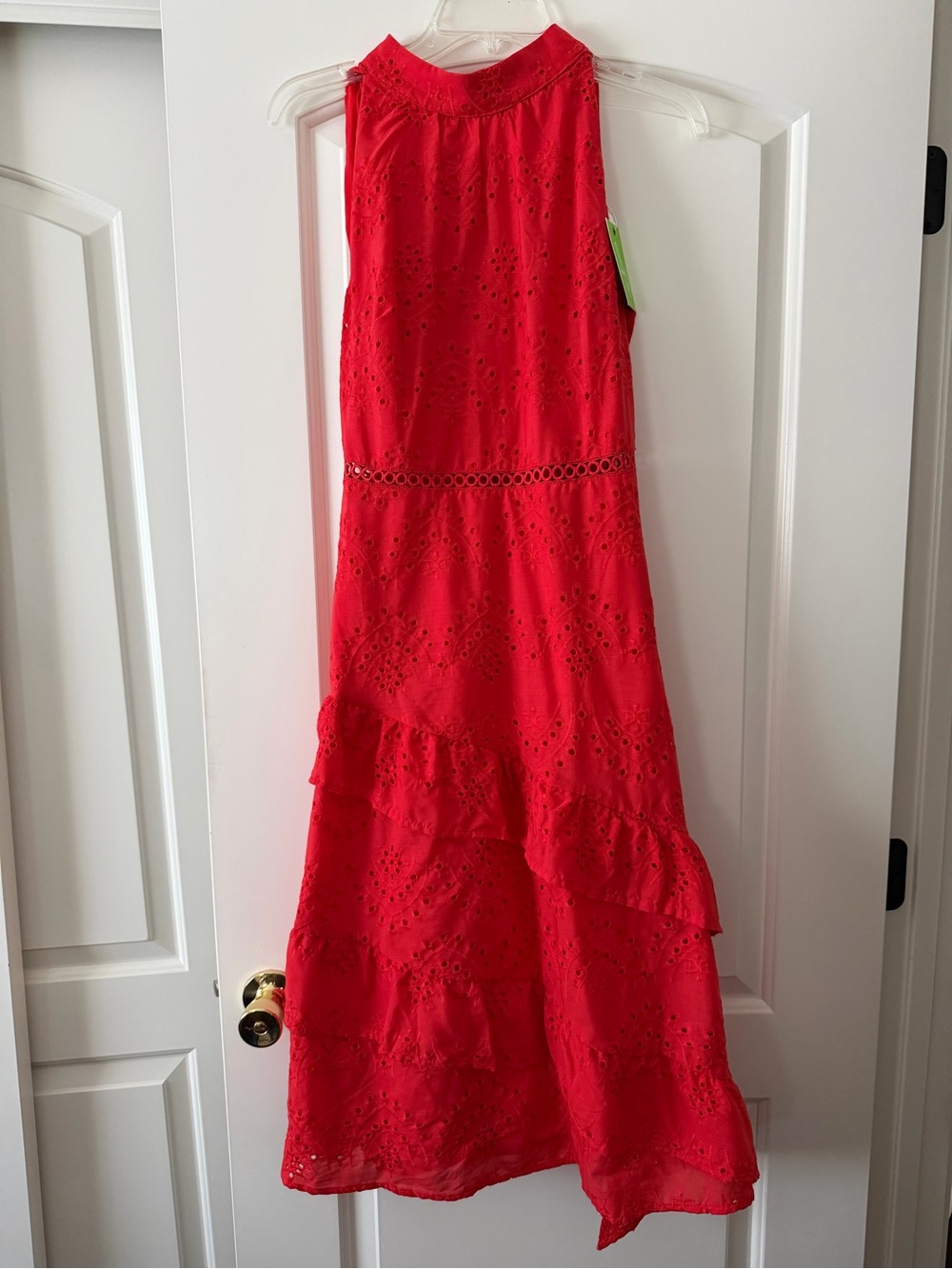 Sam Edelman Red Eyelet High Neck Dress NWT 6
